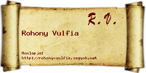 Rohony Vulfia névjegykártya